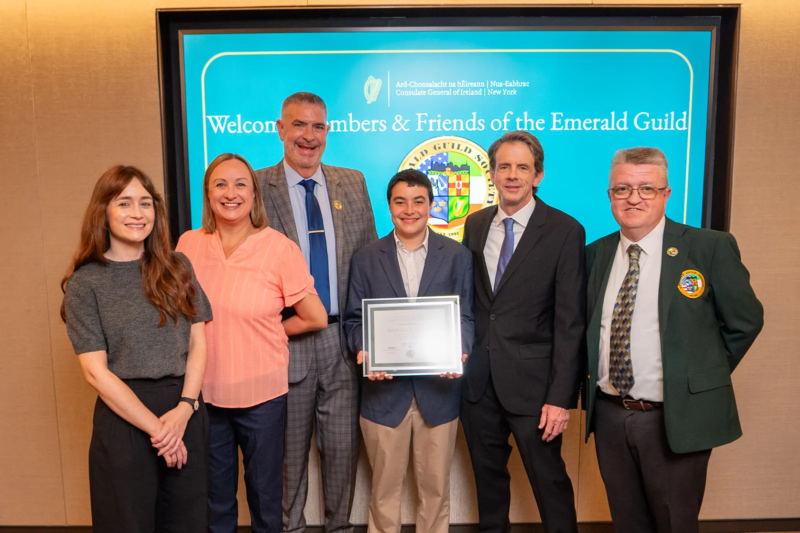 Emerald Guild members and scholarship recipients at the 2026 awards night.